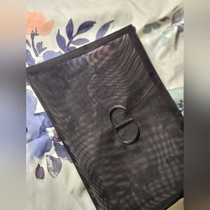 dior black mesh makeup pouch
